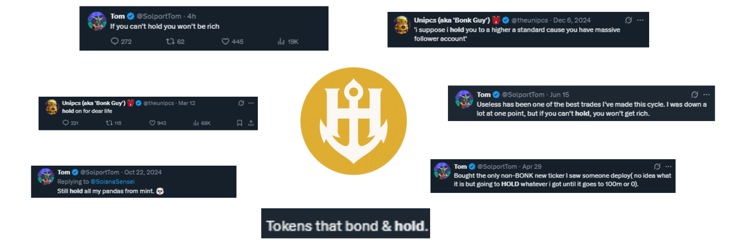 $HOLD Banner - Tokens that bond & hold with Community Wisdom