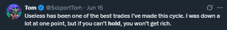 Tom's trading wisdom about holding